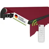 empasa Elektrische Gelenkarmmarkise 'Start Plus' Markise Sonnenmarkise Sonnenschutz, komplett vormontiert, Verschiedene Größen und Farben, Farbe:weinrot, Größe:250 x 200