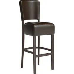 2er-Set Bistro Barhocker | Leder | Braun | Gastro Barhocker