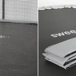 Rundes Trampolin Ø 305cm grau mit Schutznetz - Mars - Gartentrampolin 3m 300 cm  PRO Qualität.  EU-Standards.