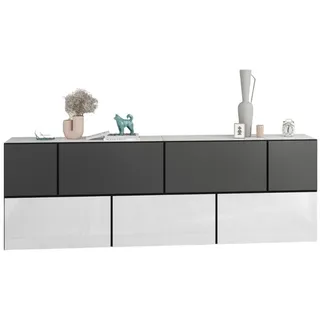moebel-dich-auf Sideboard VARIANTO 4 (7 tlg., 228 cm breit, 1x Sideboard bestehend aus 5x Schrank mit Klappe und 2xkleiner Schrank), stehend und hängend weiß