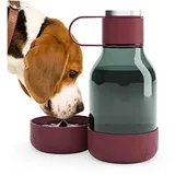 ASOBU Dog Bowl Flasche aus Tritan mit Hundenapf 1,5 Liter burgunderrot (TWB20 burgundy)