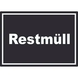 Restmüll Mülltrennung Aufkleber mit Text A2 (420x594mm)