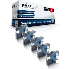 5x Kompatible Schriftbänder für Dymo D1 45013 Labelmanager 280 Labelmanager 300 Labelmanager 350 Labelmanager 350 D S0720530 12mmx7m Kassetten Pa...