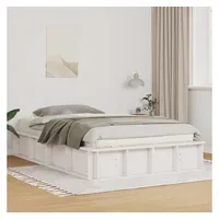 vidaXL Bettrahmen Weiß 140 x 190 cm Massives Kiefernholz