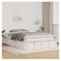 vidaXL Bettrahmen Weiß 140 x 190 cm Massives Kiefernholz
