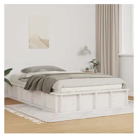 vidaXL Bettrahmen Weiß 140 x 190 cm Massives Kiefernholz