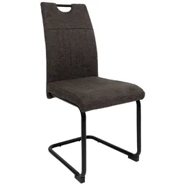 trisns Esszimmerstuhl Schwingstuhl Metallgestell Stoff-Optik braun|grau