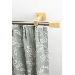 Gardinenschiene GARESA "Cubus, Quader Innenlauf", beige (natur, chromfarben), L:100cm, Gardinenstangen, Innenlauf-Vorhanggarnitur, verlängerbar, Holz-Aluminium