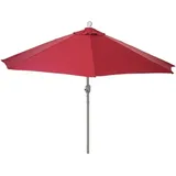 Sonnenschirm halbrund Lorca, Halbschirm Balkonschirm, uv 50+ Polyester/Alu 3kg 270cm bordeaux ohne Ständer