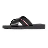 Tommy Hilfiger Herren Sandalen Core Criss aus Leder, Schwarz (Black), 41