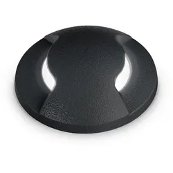 Ideal Lux LED Bodeneinbauleuchte WAY, rund, Ø 50 mm, zweiseitiger Lichtverteiler, begehbar, G9, 1,7W, 3000K, schwarz IDEA-269702
