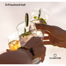 Klarstein Eiswürfelmaschine für Zuhause Camping Gastro, Schnelle Mini-Eiswürfelmaschine Klein, Profi Eismaschine für Crushed Eis, Große & Kleine Eiswürfel,