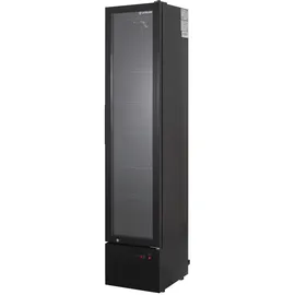 GastroHero Getränkekühlschrank GKS-160 Slim, 160 L Kühlvolumen, LED-Innenbeleuchtung, schwarz,