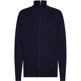 Tommy Hilfiger Big & Tall Cardigan "BT-PIMA ORG CTN CASHMERE ZTHRU-B", Herren, Gr. XXL, blau (desert sky), Strick, Obermaterial: 95% Baumwolle, 5% Kaschmir, TOMMY HILFIGER BIG & TALL, regular fit, Rippbündchen, Strickjacken