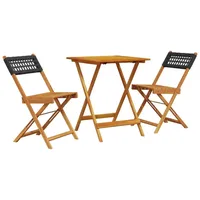 vidaXL Bistro-Set 3-tlg. Schwarz