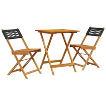vidaXL Bistro-Set 3-tlg. Schwarz