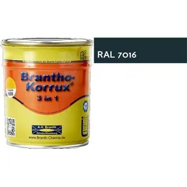 Brantho Korrux 3in1 Rostschutzfarbe RAL 7016 Anthrazitgrau 0,75 l