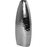 Fink Dekovase "ALETTA", silber (silberfarben), B:11cm H:30cm T:5cm, Edelstahl, Vasen, Vase aus Edelstahl, mit gehämmerter Oberfläche