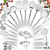 Küchenutensilien-Set aus Edelstahl, Pilz, 28-teilig, antihaftbeschichtet, Küchenutensilien, Kochgeschirr-Set mit Spatel, beste Küchenhelfer, Küchenzubehör, Küchenzubehör