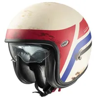 Premier Helmets Vintage K Jethelm Matt Weiß/Rot/Blau XL