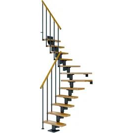 DOLLE Mittelholmtreppe Dublin 71 cm Eiche lackiert/Metall Anthrazit
