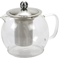 Teekanne aus Glas mit Sieb, 1,2 Liter Kanne, Deckel und Sieb aus Edelstahl, Teebereiter aus hitzebeständigem Glas