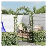 furnicato Rosenbogen Wetterfester Gartenbogen mit Tor 115x37x230 cm Schwarz Metall, 1 St. schwarz
