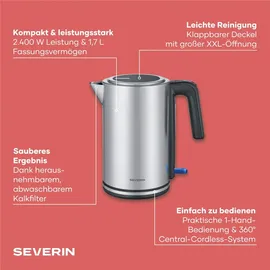 Severin 1,7 l Schwarz/Silber
