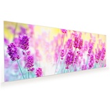 Primedeco Küchenrückwand Küchenrückwand Spritzschutz Glas mit Motiv Lavendelblüten 100 cm x 40 cm