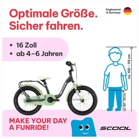 S'COOL niXe 16 Zoll RH 28 cm grau/grün