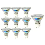 Trango 10er Pack 3-Stufen dimmbar GU1015SD*10 LED GU10 Leuchtmittel 5 Watt 3000K warmweiß ideal für Lampen mit GU10 Fassung, Einbauleuchten, Deckenstrahler, Einbaustrahler, Deckenlampen, Deckenleuchte