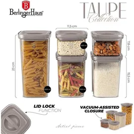 Berlinger Haus Lebensmittelbehälter 5er-Set Taupe