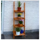 Blumenleiter Engels - 58 x 46 x 177 cm - Farbe: Honigbraun - Blumenregal mit 4 Ebenen aus Fichtenholz