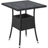 Juskys Polyrattan Gartentisch Yoro Quadratisch Schwarz