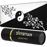 hystar Hystar® Erweitertes Gaming-Mauspad, XXL, 91,4 x 40,6 cm, 5 mm dick, wasserdichte Oberfläche, glattes Polyestergewebe und Unterseite aus Naturkautschuk, Yin-Yang