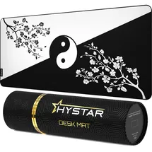 hystar Hystar® Erweitertes Gaming-Mauspad, XXL, 91,4 x 40,6 cm, 5 mm dick, wasserdichte Oberfläche, glattes Polyestergewebe und Unterseite aus Naturkautschuk, Yin-Yang