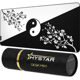 hystar Hystar® Erweitertes Gaming-Mauspad, XXL, 91,4 x 40,6 cm, 5 mm dick, wasserdichte Oberfläche, glattes Polyestergewebe und Unterseite aus Naturkautschuk, Yin-Yang