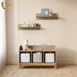 livinity® Kindersitzbank Mailo 107,2 x 63,8 cm Eiche beige