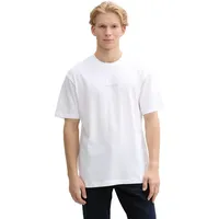 Tom Tailor Relaxed Fit T-Shirt aus reiner Baumwolle, Weiss,