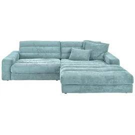 KAWOLA Ecksofa Lana Cord Recamiere rechts hellblau