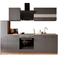 Respekta Küchenzeile Merle 240 cm grau