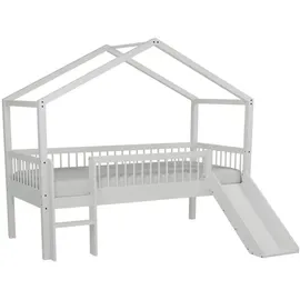 Vipack Hausbett Forrest 90 x 200 cm Buche massiv lackiert weiß