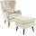 Home Affaire Ohrensessel Sallito Polyester 76 x 109 x 85 cm Beige mit Hocker