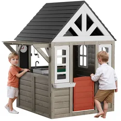 VEVOR Spielhaus Kinder Kinderspielhaus Holz Gartenhaus 1403x1260x1660mm Garten