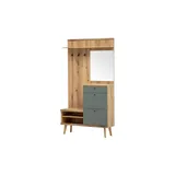 Möbel Kraft Garderobe Alva 110 x 200 x 34 cm Eiche