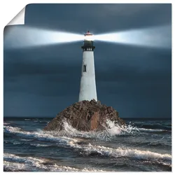 Artland Wandbild »Bild von Leuchtturm mit Lichtstrahl«, Gebäude, (1 St.), als Alubild, Outdoorbild, Leinwandbild, Poster, Wandaufkleber Artland Farbe Bild(er): blau