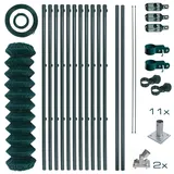 Estexo Maschendrahtzaun Komplettset 1,25 x 25 m Zaunset Gartenzaun Aufschraubhülse Zaun