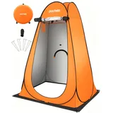 OUUTMEE Duschzelt, Camping Toilettenzelt, Tragbarer Pop Up Umkleideraum, Mobiler Strandumkleidezelt, Outdoor WC Zelt, UV-Schutz, Wasserabweisend Umkleidezelt für Wandern, 120x120x190cm (Orange)