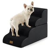 COZY KISS Breiter Hundetreppe für Kleine Hunde 50 cm, Hunderampe für Sofa, Hundetreppe Bett,Katzentreppe für Alte Hund & Katze,Haustiertreppe,Leicht, Stabil, 4 Stufen (Schwarz, 40x72x50cm, 4)