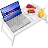 Betttablett aus Bambus, Frühstückstablett mit klappbaren Beinen, Küchenteller, Serviertablett für Bett, Fernsehtisch, Schreibtisch, Laptop, Computer, Snack-Tablett